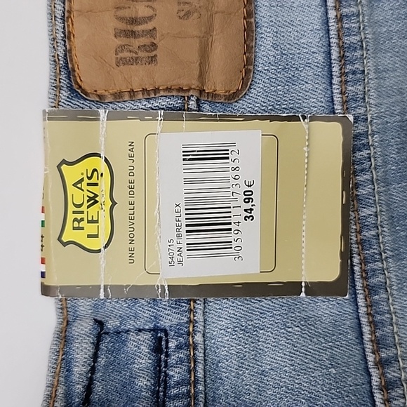 NWT Rica Lewis Men's Denim RL80 Straight Fit Faded Blue Jeans Size 34 - Picture 12 of 15